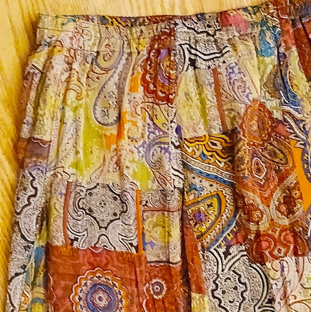 Vintage Carol Little Bohemian Patchwork Maxi Skirt Size Medium - Picture 4 of 10